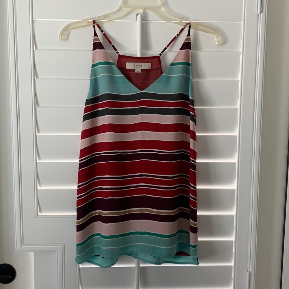 Loft XS spaghetti strap top, fully lined and washable, beautiful colors!